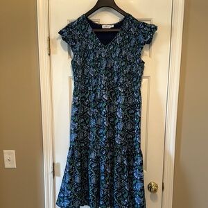 Vineyard Vines Blue and Green Midi Dress